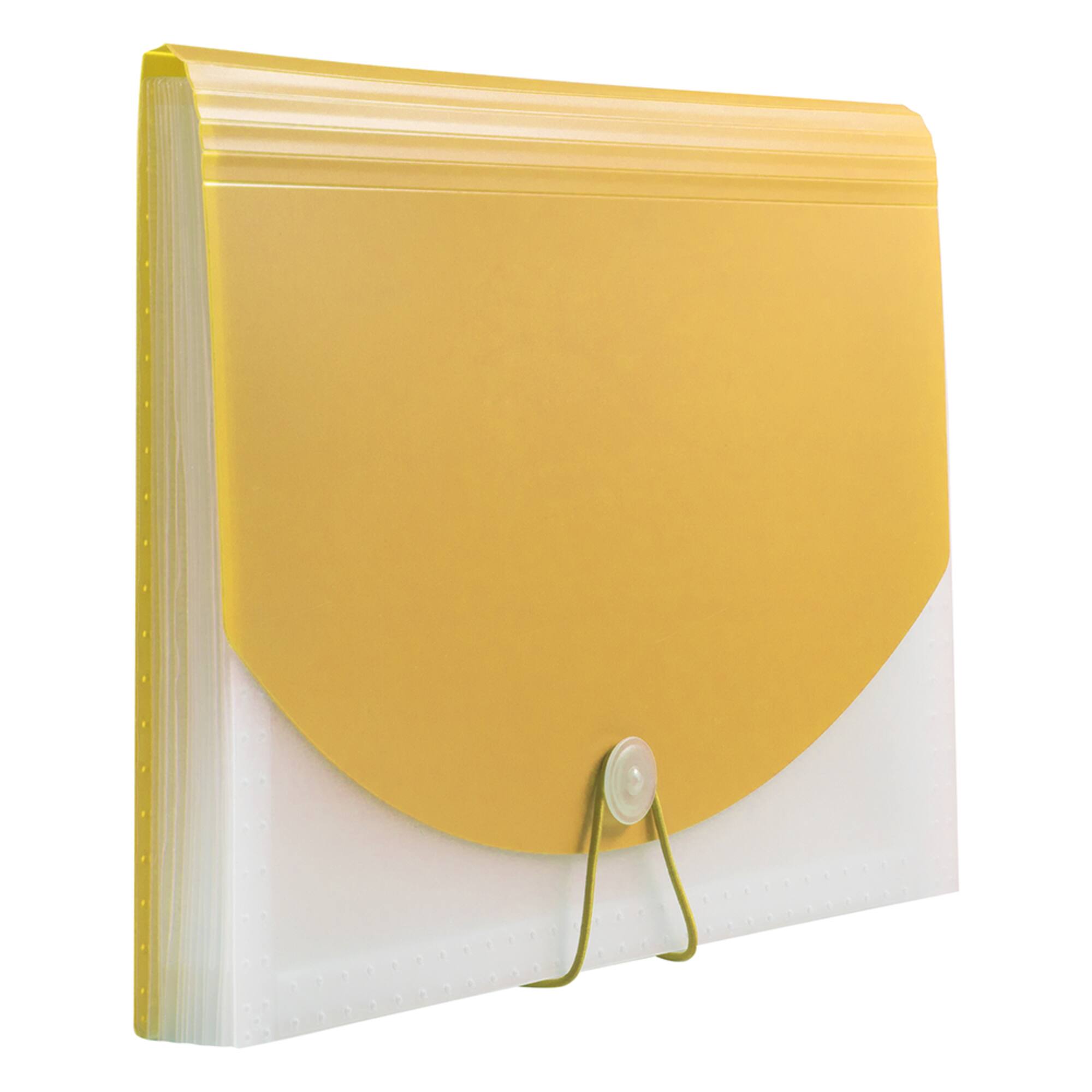JAM Paper 9.5" x 13" Two-Tone Yellow Plastic Accordion Folder